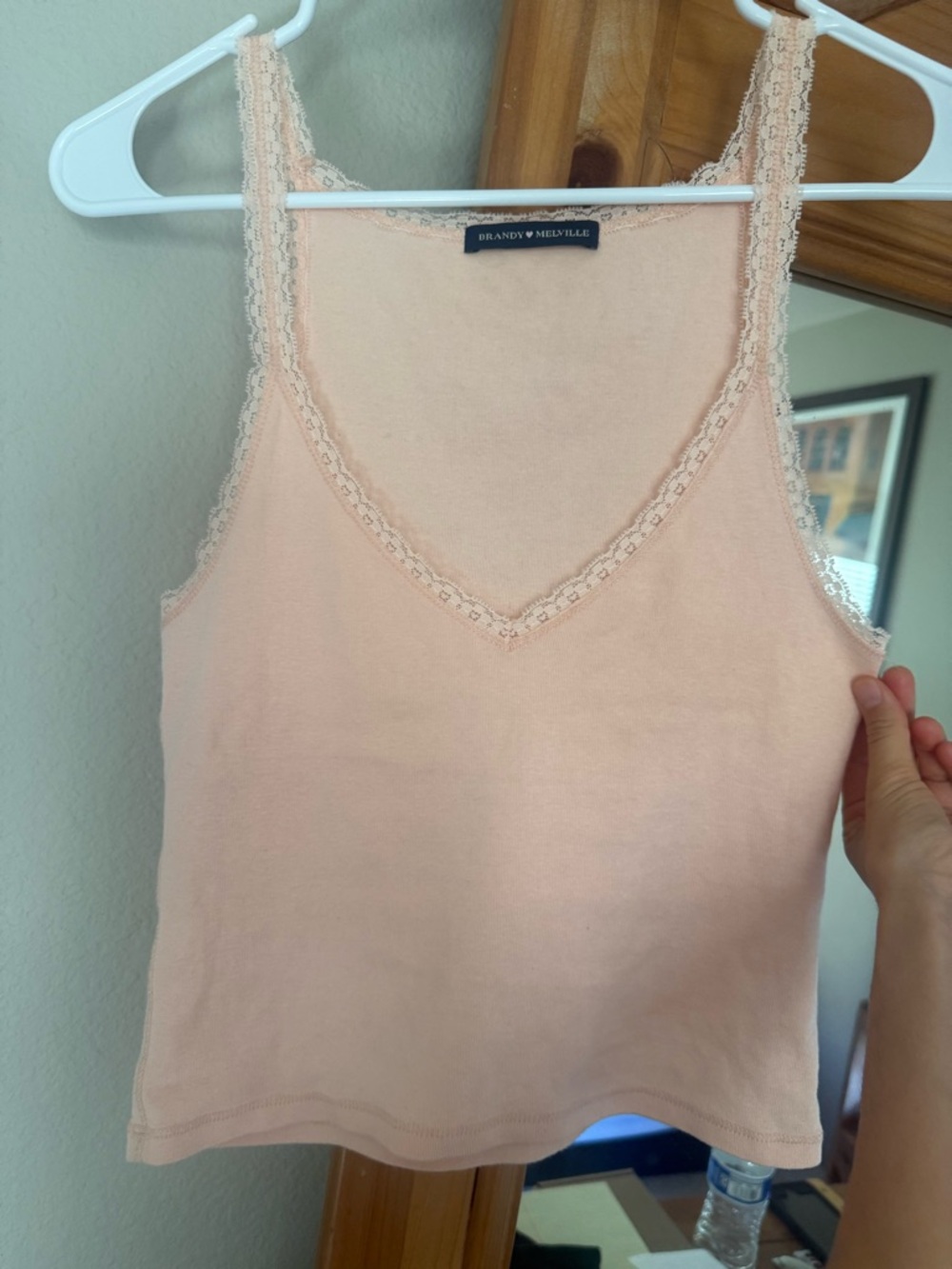 Brandy Melville light pink  Lace-Trim Camisole